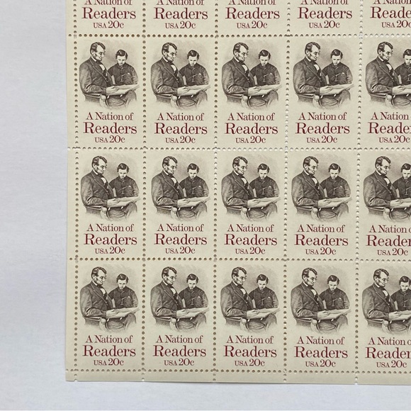 A Nation of Readers Stamp Full Sheet 20 Cent Scott #2016 Unhinged Abe Lincoln 84 - Picture 9 of 11